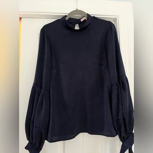 Gorgeous silky navy blouse by Hutch